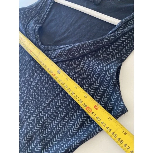 Fresh Produce Dress Womens Sz Small Black Chevron Sleeveless Cotton Pockets - Picture 6 of 8